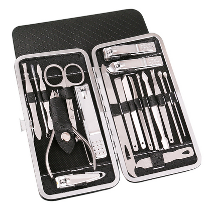 19PCS Stainless Steel Nail Clippers Set Dead Skin Scissor Cleaning Grooming Kit Nail Clipper Kit