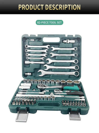 High Quality Tools Set 82pcs ratchet wrench socket set tool kit spanners combined wrench set tool