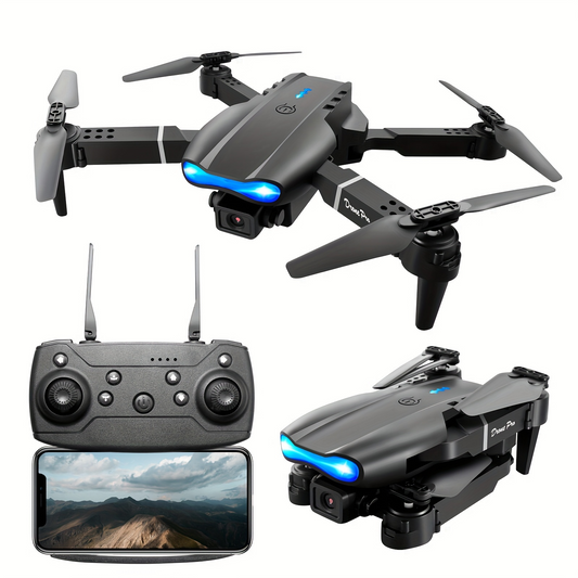 E99 Pro Drone With HD Camera, WiFi FPV HD Dual Foldable RC Quadcopter Altitude Hold, Remote Control Toys For Beginners, Teenager Stuff Men's Gifts Indoor And Outdoor Affordable UAV