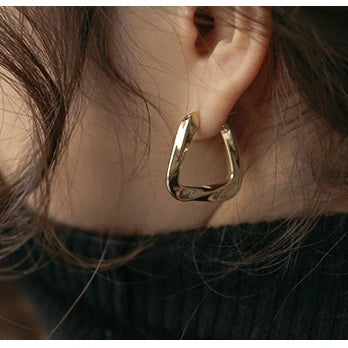 Irregular Hoop Earrings female ins wind personality simple exaggerated earrings temperament triangular geometric earrings