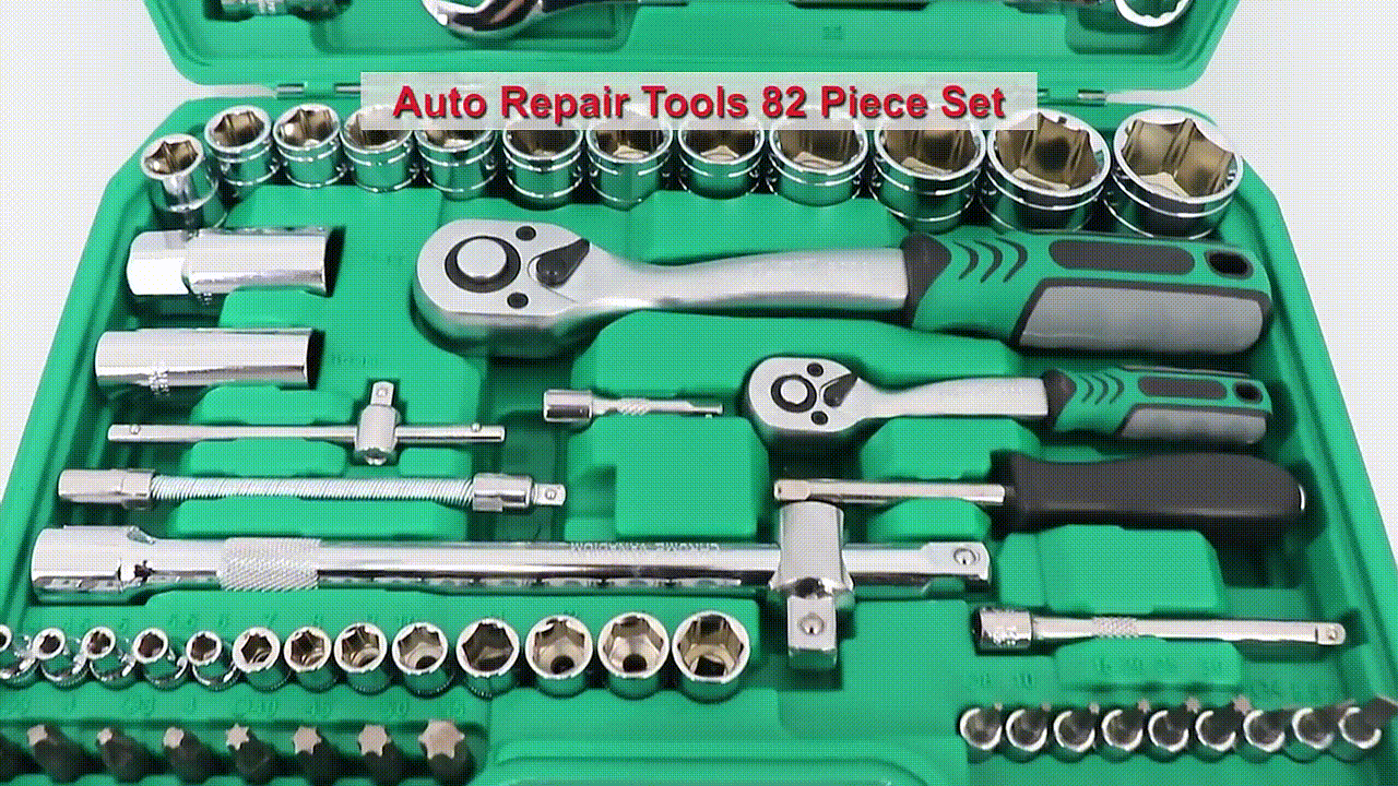 High Quality Tools Set 82pcs ratchet wrench socket set tool kit spanners combined wrench set tool